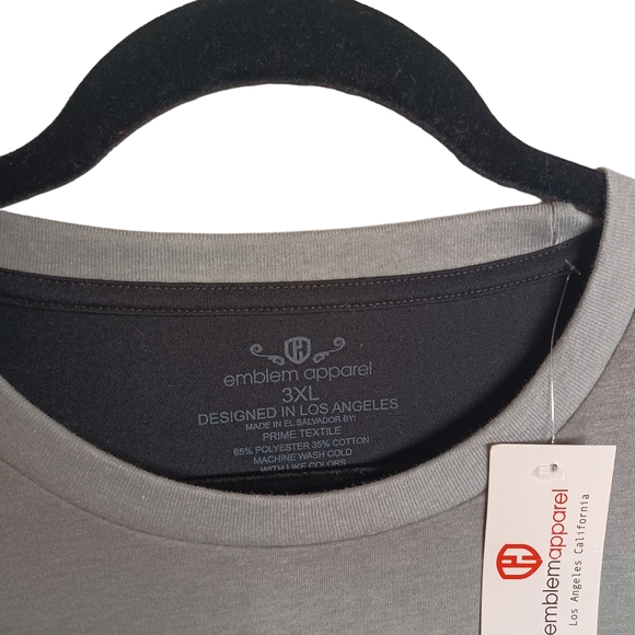 EMBLEM APPAREL New York City 1980 Gray Ombre Short Sleeve Black Shirt 3X NWT - Picture 3 of 6
